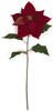34" Velvet Poinsettia Stem - Red