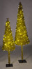 5' and 7' Prelit Gold Tinsel Cone Trees
with Lights Off