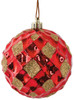 J-180870
3" Reflective Red Grid Ball
with Gold Glitter