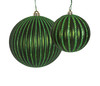 4" or 8" Dark Green Pumpkin Ball Ornaments