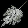 18" White Flocked Cypress Spray with Glitter