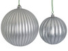 Matte Silver Pumpkin Ball Ornaments 
Available in 4" or 8" Sizes