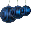 Matte Dark Blue Ball Ornaments with Glitter