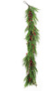 A-221250  - 6' Natural Touch Cedar Garland with Red Berries and Pinecones