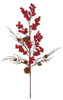 25" Red Berry Pinecone Twig Spray