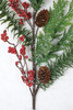 Close Up of Cedar & Pine Spray with Foam Red Berries