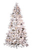 Front View Flocked Bavarian Tree with Pinecones & Rice LED Lights