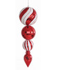 33" Reflective Glittered Peppermint Swirl Finial
