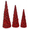 Mixed Red Ball Cone Trees - 3 Sizes
4', 5', 6' Trees