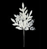 A-260170 - 27" Pearled/Iridescent White Mixed Bay Leaf/Ruscus Spray