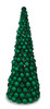 A-260994 -  4' Mixed Glittered/Reflective Green Ball Cone Tree