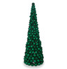 A-261014 - 6' Mixed Glittered/Reflective Green Ball Cone Tree
