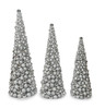 Mixed Glittered/Reflective Gold Ball Cone Trees - 4', 5', 6' Tall. Sold Separately.