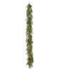 6' UV Natural Touch Mixed Cedar/Fir/Pine Garland
with Pinecones and Red Berries - 8" Width