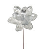 Close up of Metallic Silver Magnolia with Glittered Edge