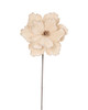 P-260180 - 21" Velvet Beige Magnolia Stem with Champagne Gold Glitter