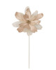 P-260192 - 22'' Velvet/Glittered Champagne/Taupe Organza Flower Stem