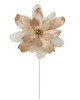 P-260192 - Closeup Champagne/Taupe Velvet/Glittered Organza Flower Stem