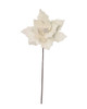 P-260120 - 21" Velvet Ivory Poinsettia Spray with Glittered Edge