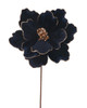 Close up of Navy Blue Magnolia with Gold Glitter Trim