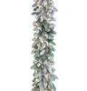 9' Flocked Canaan Fir Garland with LED Lights