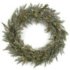 28 Inch Plastic Snowy Cypress Wreath 
50 Battery Operated Rice Lights