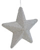 8 Inch Beaded Silver Star Ornament
