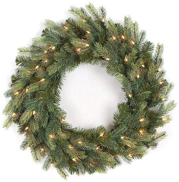 30 Inch Mixed Spruce Wreath with LED Lights | Autograph Foliages