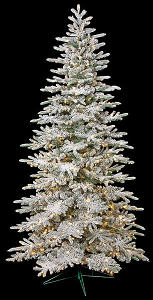 7.5Ft,9 Ft,or12 Ft. Medium Flocked Walden Fir Tree w\Glitter