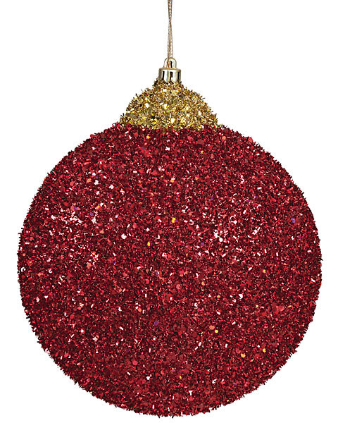 7 Inch and 9 Inch Red Tinsel Glitter Disc | Autograph Foliages