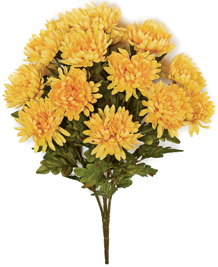 23 Inch IFR Chrysanthemum Bush - Yellow or Orange | Autograph Foliages
