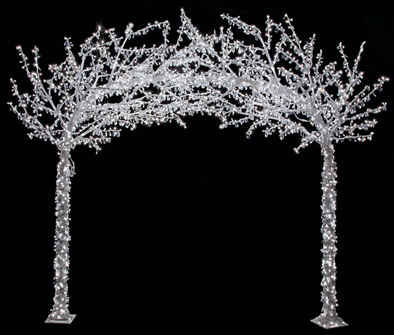 9' x 12 White Garland with Multi-Function LED Rice Lights