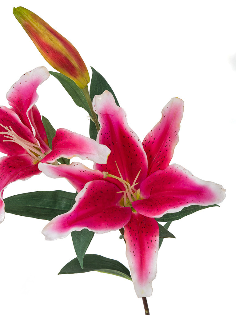 37 Inch Soft Touch Artificial Stargazer Lily Spray Autograph Foliages