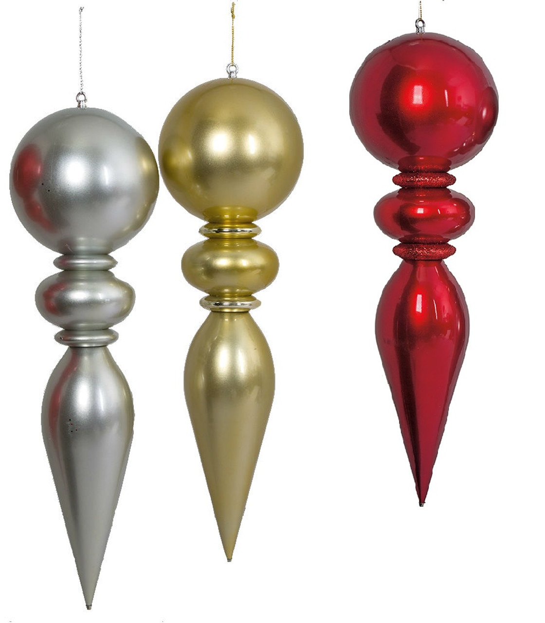 40 X 10 Shiny Christmas Finials Large Finial Ornaments Autograph Foliages