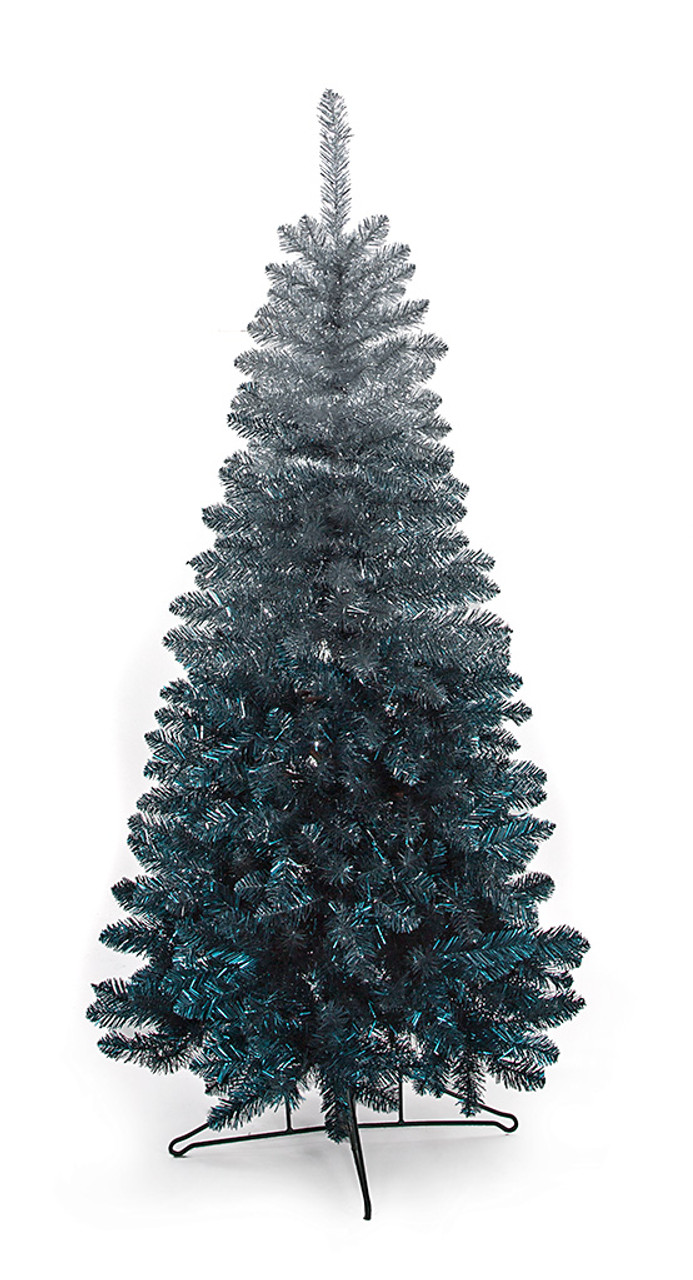 xmas snow silver blue tinsel