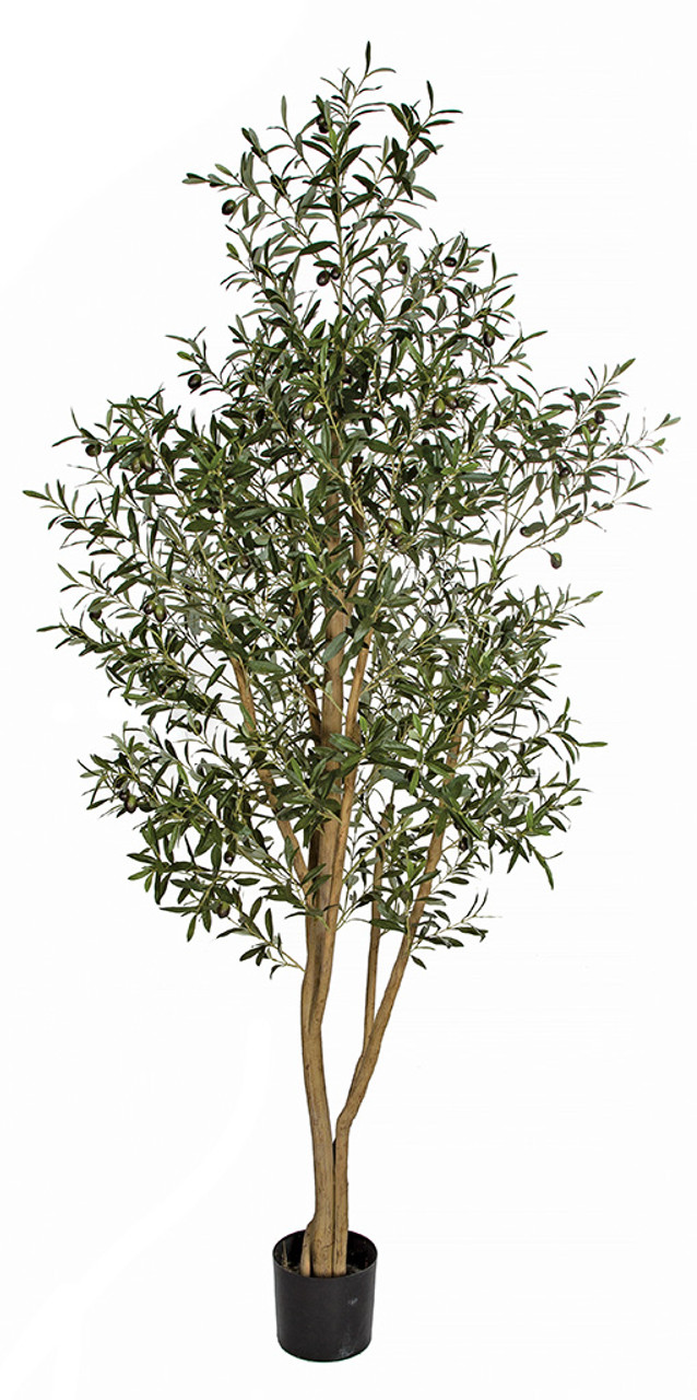 7.5' Artificial Olive Tree on Natural Trunk, Wholesale Faux Olive Trees
