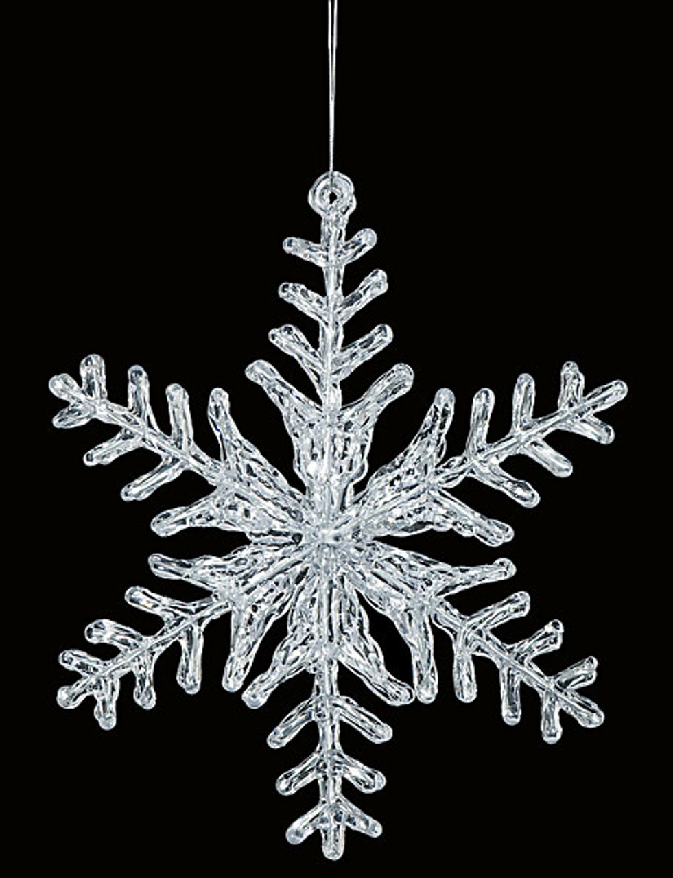 12 Inch Clear Acrylic Flat Snowflake