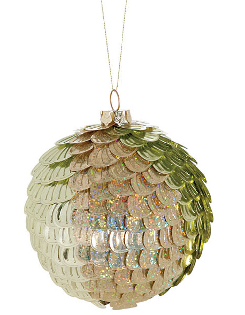 5 Inch Sequined Ball - Iridescent/Champagne