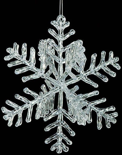 12 Inch Clear Acrylic Flat Snowflake