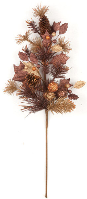 PF-140325
31" Glittered Pine/Cone Spray
Copper/Chocolate