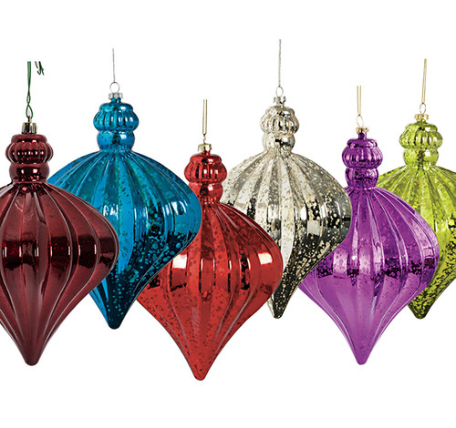 Mercury Glass Finish Onion Ornaments