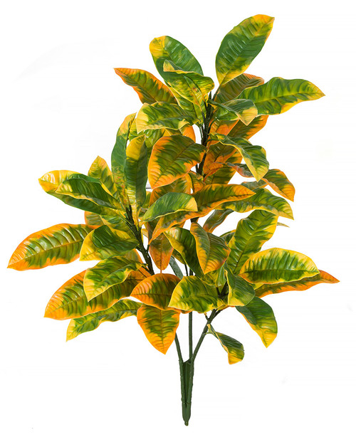 35" Poly UV Croton Bush Green/Yellow