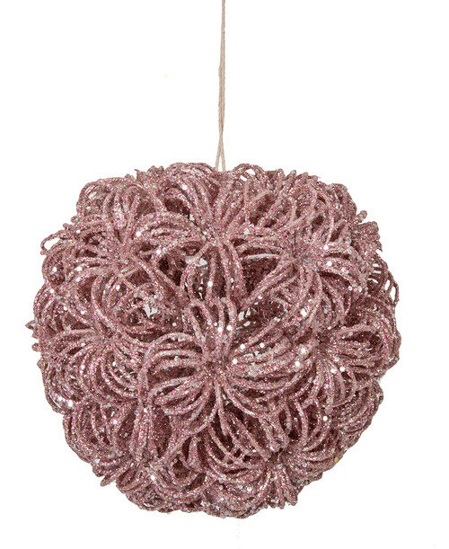 5" Glittered Jellyfish Ball Ornament
Pink/Silver