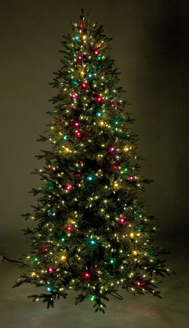 Silver Iridescent Tree with Multi-Colored Lights - 5 ft, 7.5 ft, and 9 ft.  Tall
