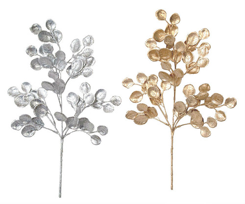 20" Silver Dollar Eucalyptus Spray
Silver or Champagne Gold