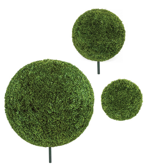 Japanese Boxwood  Ball Topiaries
42" Dia with Pipe, 30" Dia with Pipe, 24" Dia without Pipe