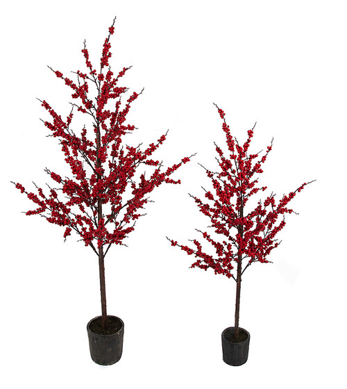 53" or 68" Red Winterberry Tree