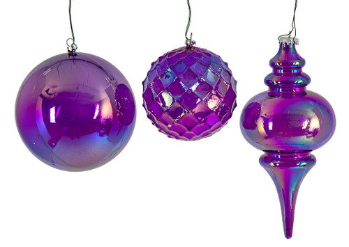 Purple Iridescent Ornaments - Sold Separately