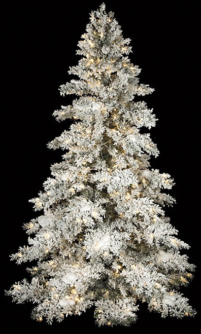 C-91044
7.5' Heavy Flocked Snow Tree - Shown with Lights