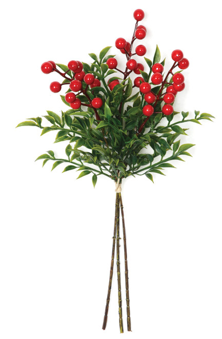 A-232140
16" Red Berry Leaf Bundle